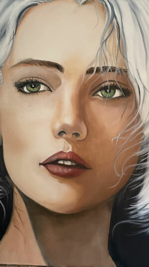 Série Regard féminin "Lucy" huile sur toile dimensions 80 x 80 Série Regard féminin "Lucy" huile sur toile dimensions 80 x 80