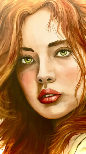 Série Regard féminin "Rosa" huile sur toile dimensions 80 x 80 Série Regard féminin "Rosa" huile sur toile dimensions 80 x 80