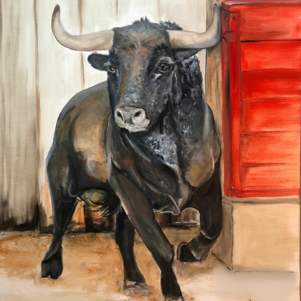 Série Toro "Toro entre dans l'arène" huile sur toile dimensions 81 x 100