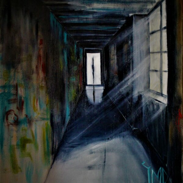 "Trouble" huile sur toile dimensions 80 x 100