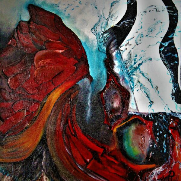 "Les éléments" huile sur toile