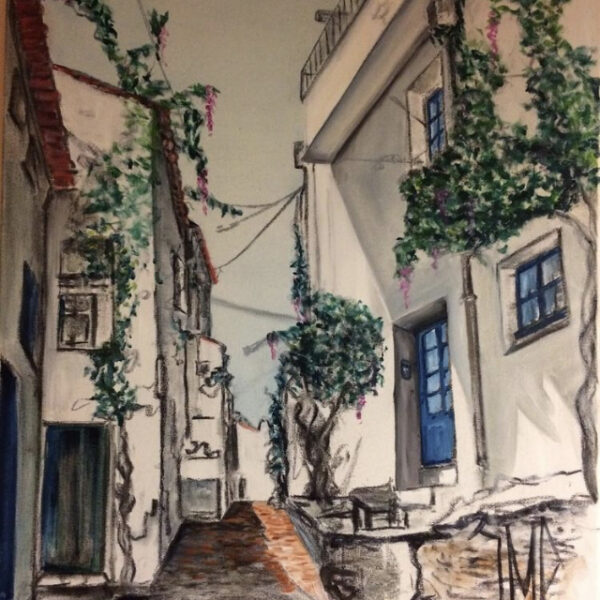 Cadaques "Ruelle" huile sur toile