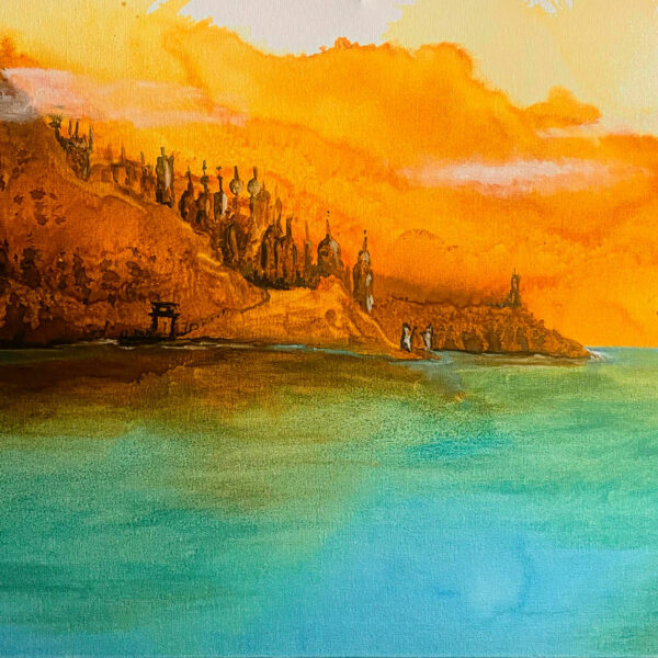 "Cité perdue" huile sur toile dimensions 70 x 50