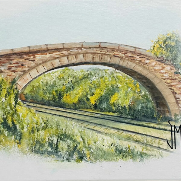 Série Sernhac "Pont crochu" huile sur toile dimensions 30 x 40
