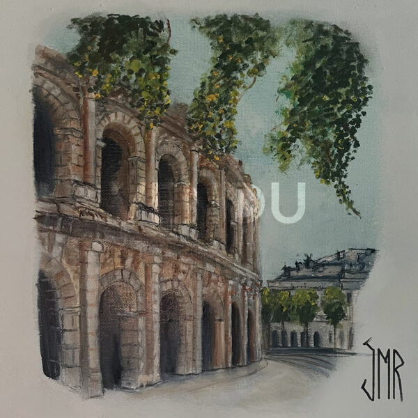Série Toro “Arène de Nîmes” huile sur toile dimensions 30 x 30