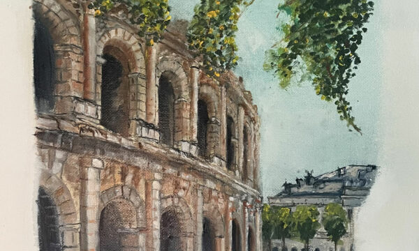 Série Toro "Arène de Nîmes" huile sur toile dimensions 30 x 30