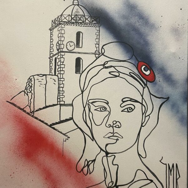 Carte de voeux posca et bombe sur toile